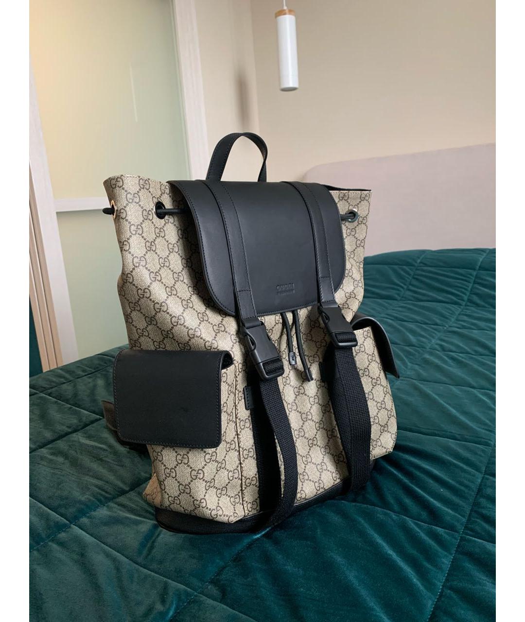 GUCCI Бежевый кожаный рюкзак, фото 2