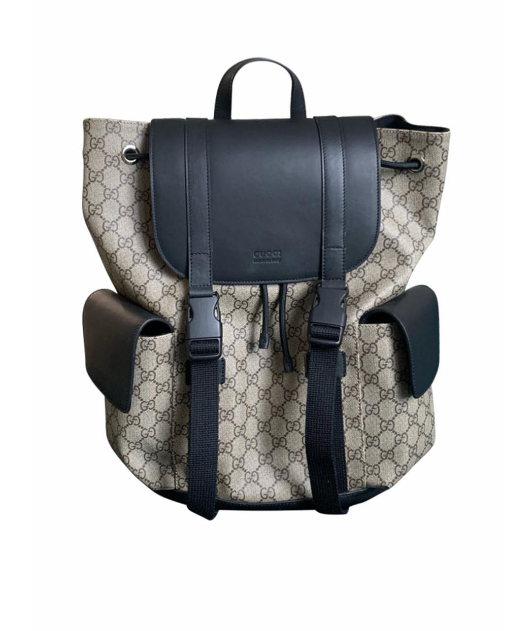 GUCCI Бежевый кожаный рюкзак, фото 1