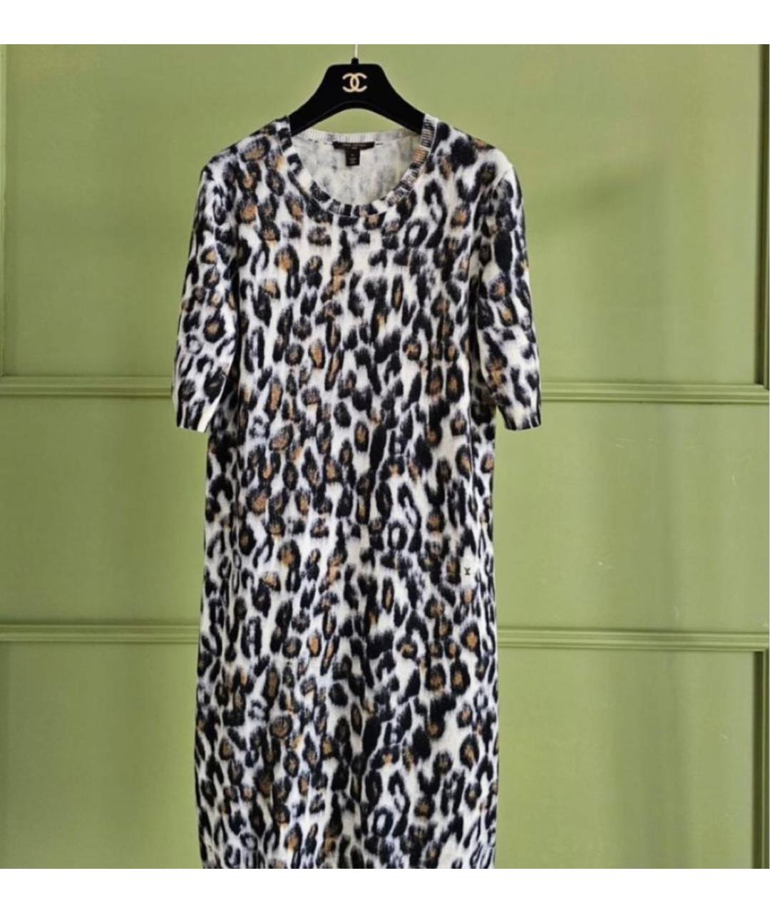 LOUIS VUITTON PRE-OWNED Бежевое кашемировое повседневное платье, фото 8