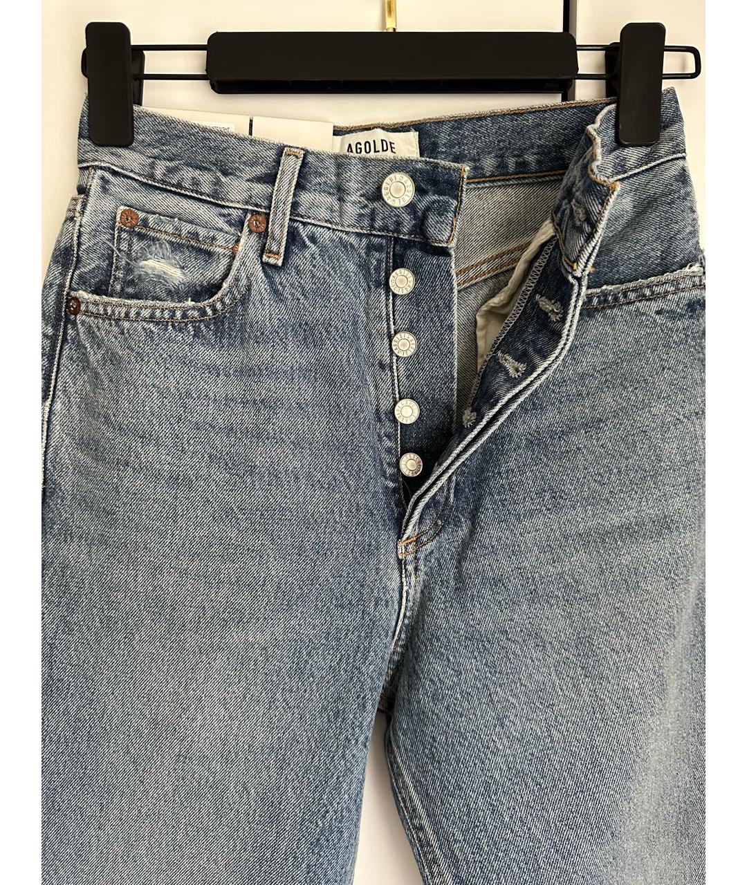 AGOLDE Синие хлопковые прямые джинсы, фото 4