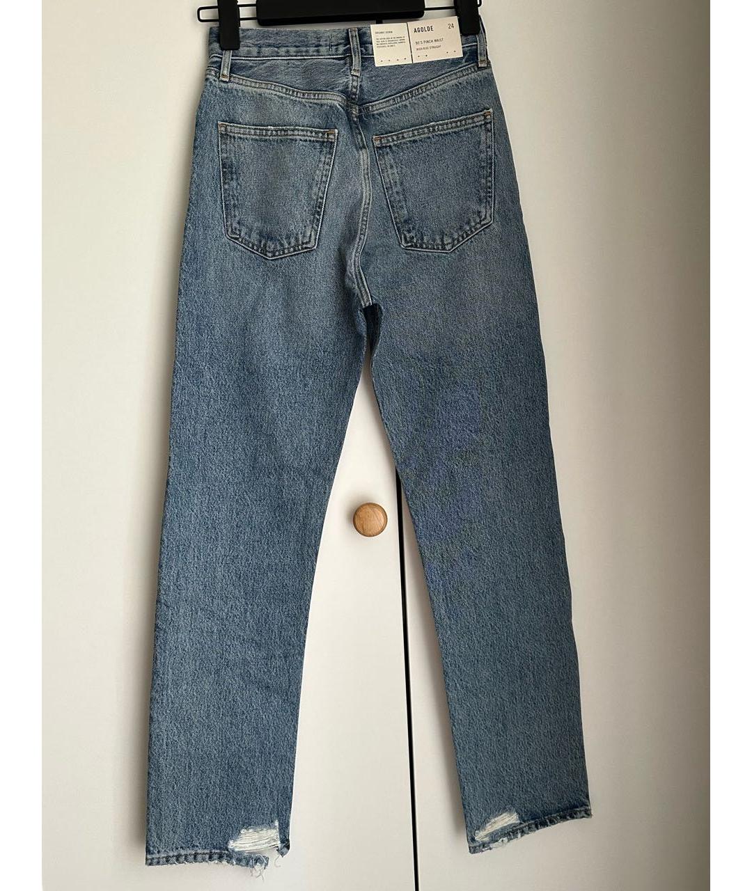 AGOLDE Синие хлопковые прямые джинсы, фото 2