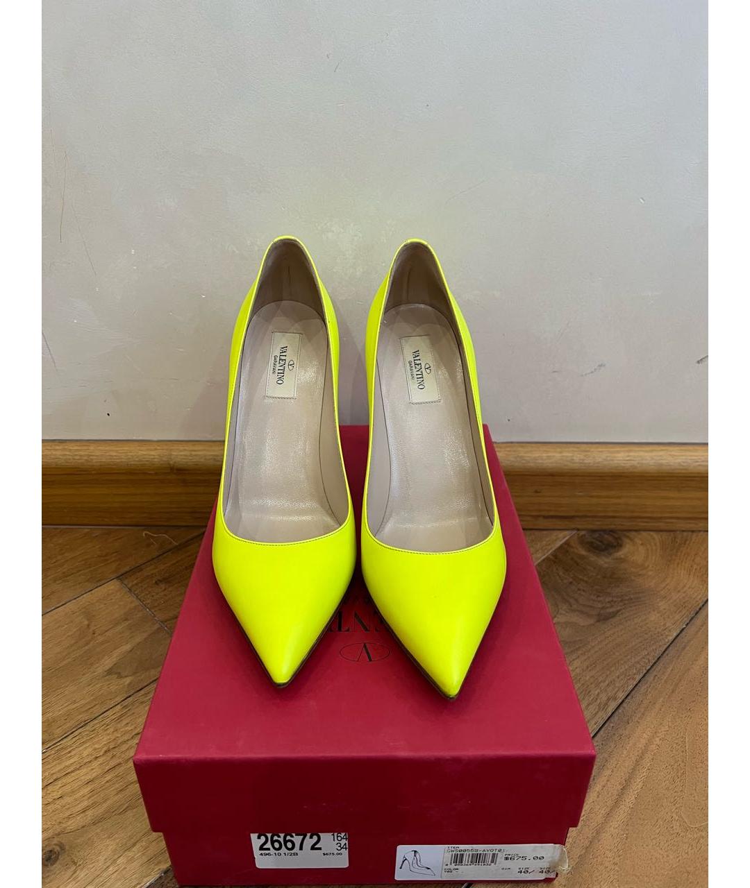 VALENTINO Желтые кожаные туфли, фото 4
