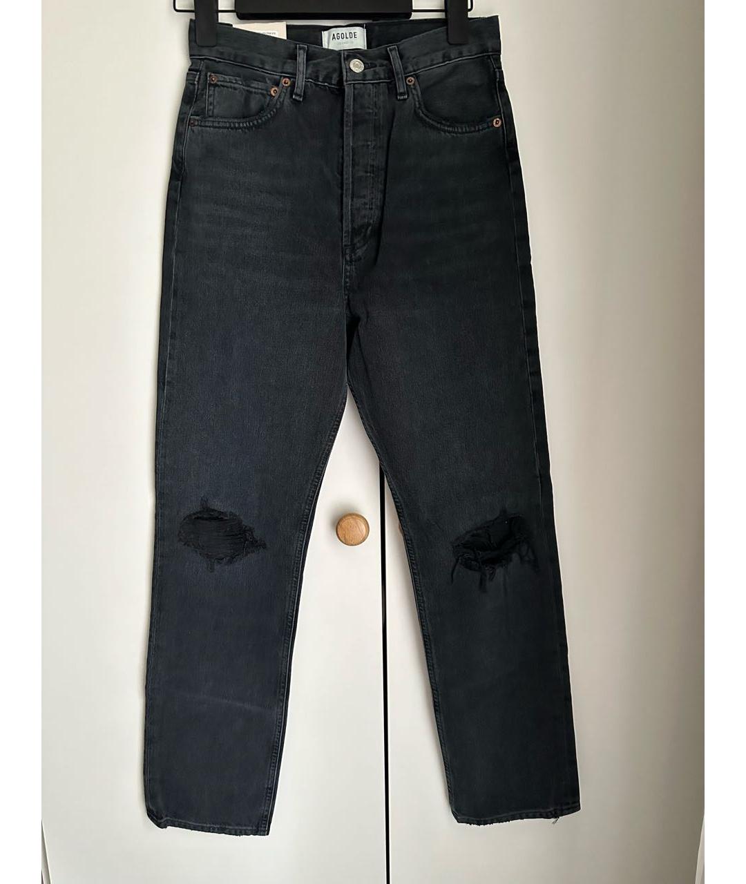 AGOLDE Черные хлопковые прямые джинсы, фото 8