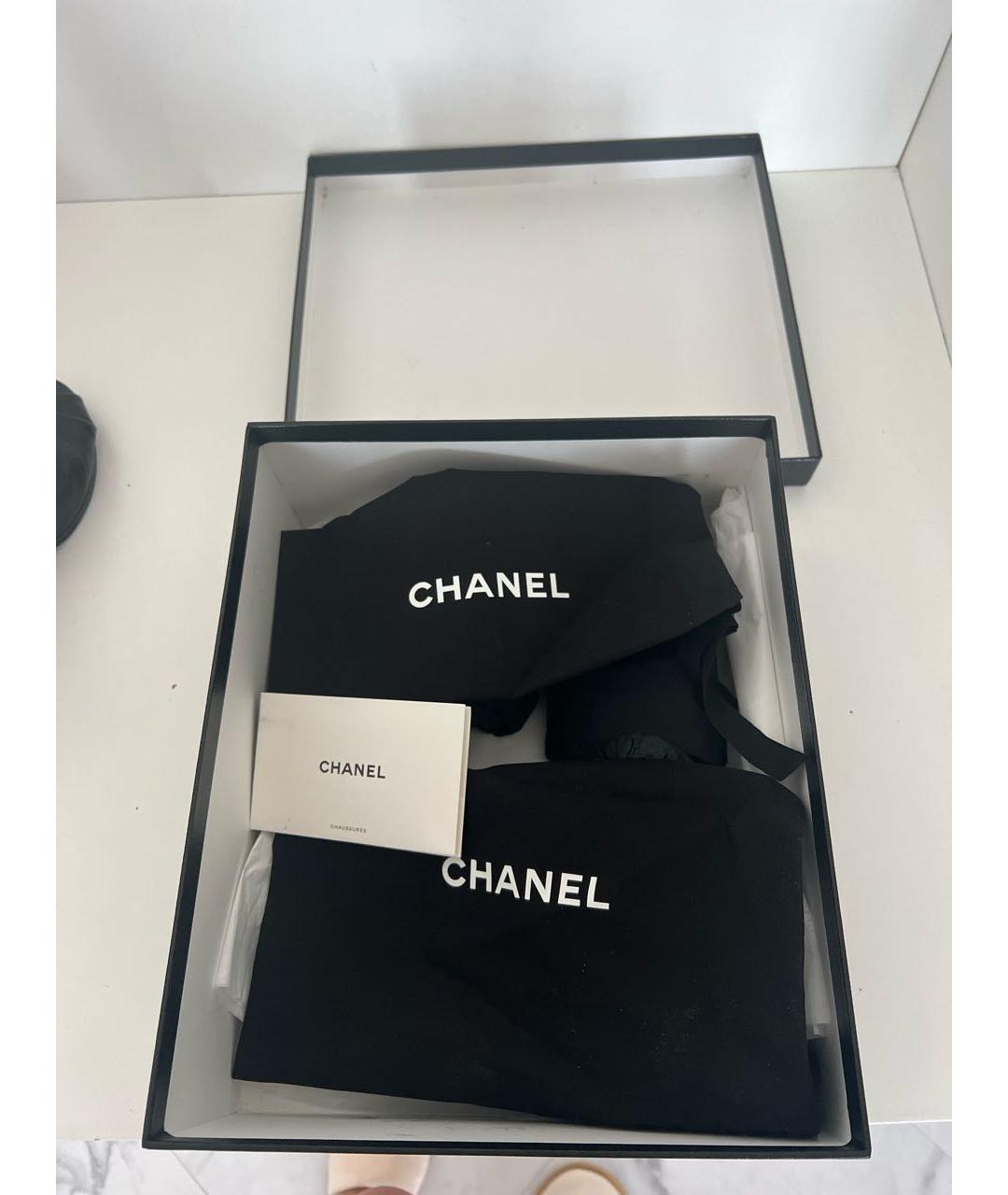 CHANEL PRE-OWNED Черные кожаные босоножки, фото 6