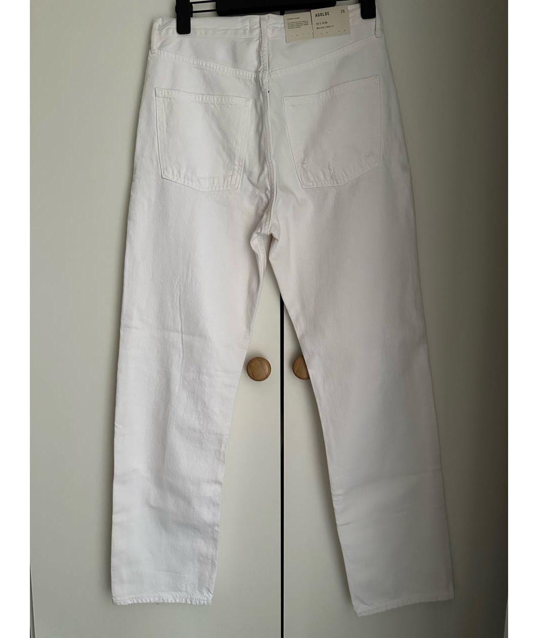 AGOLDE Белые хлопковые прямые джинсы, фото 2