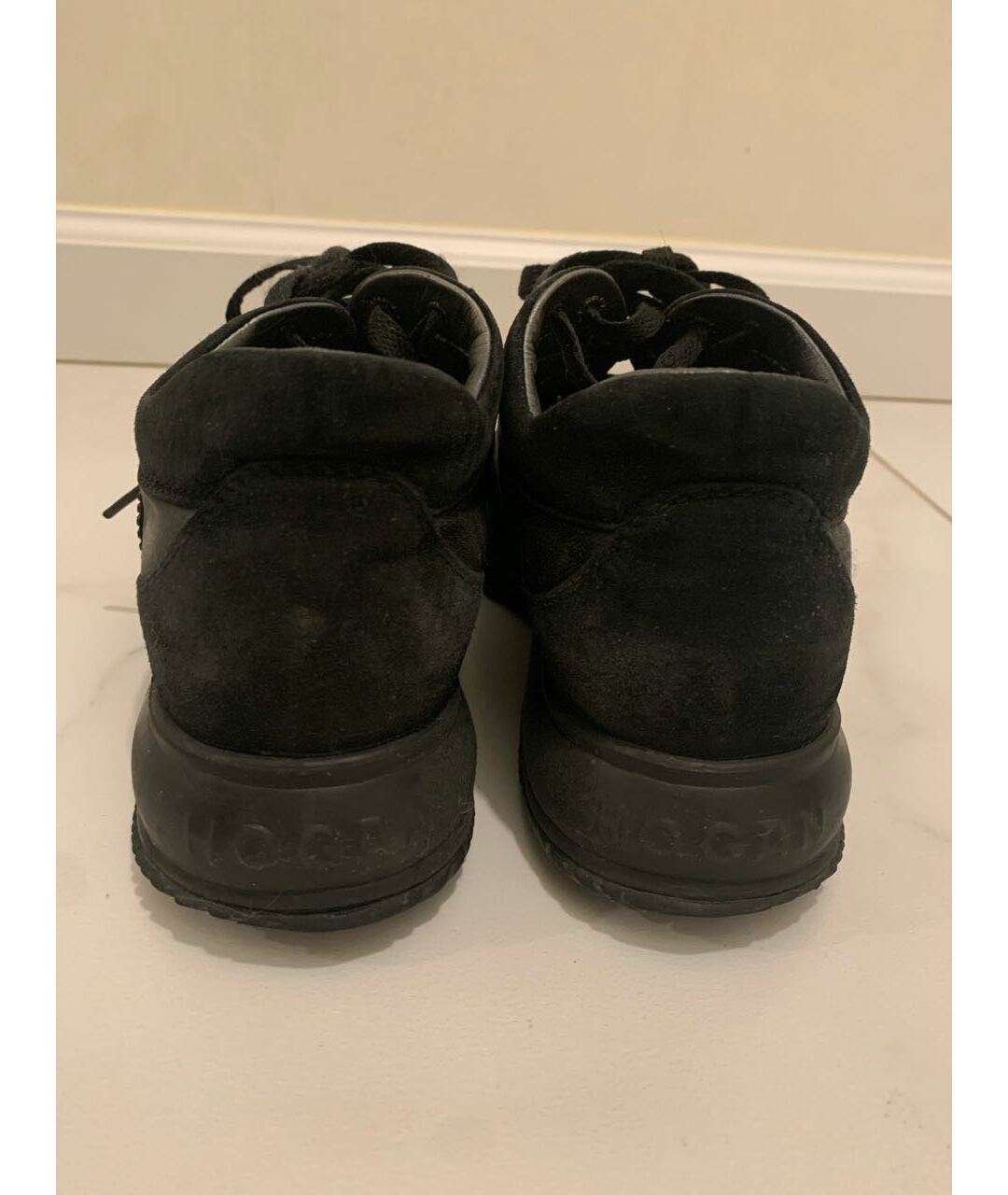 HOGAN Черные кожаные кроссовки, фото 4