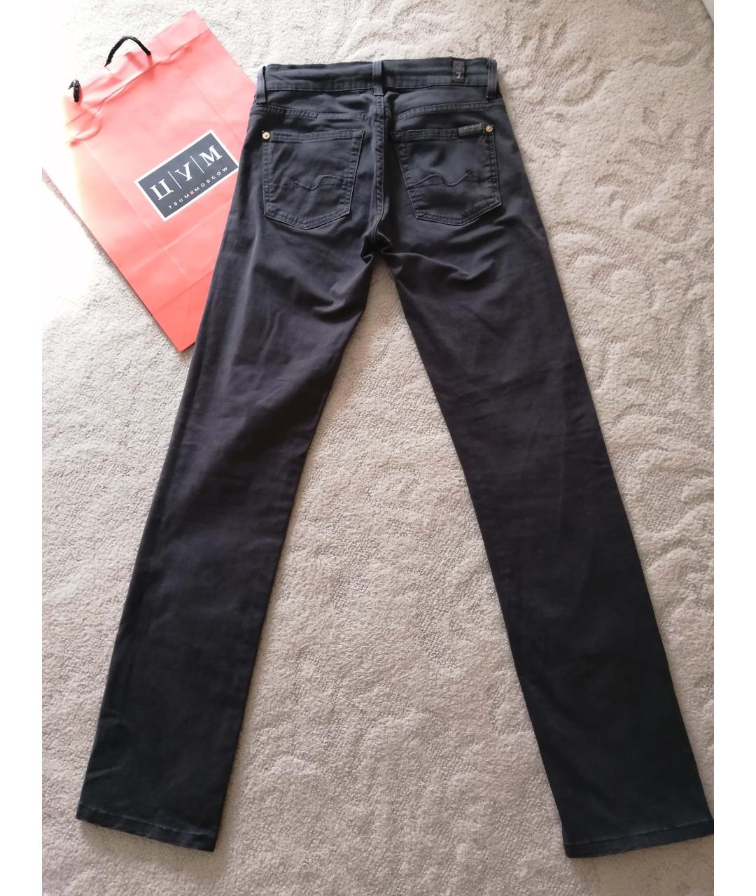 7 FOR ALL MANKIND Серые хлопко-эластановые прямые джинсы, фото 2