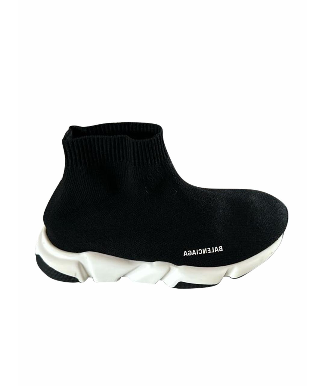 BALENCIAGA Черные текстильные ботинки, фото 1