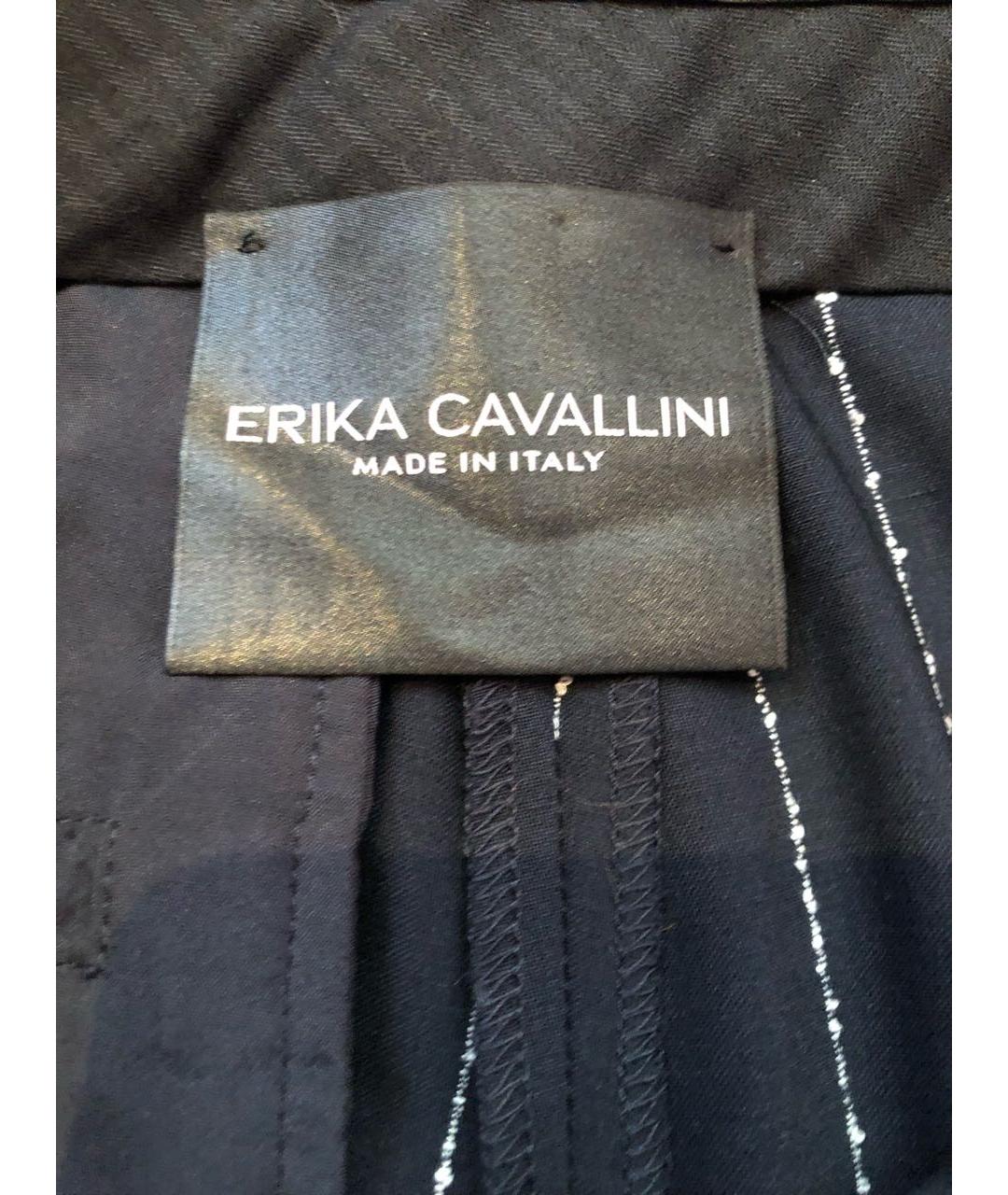 ERIKA CAVALLINI Черные прямые брюки, фото 4