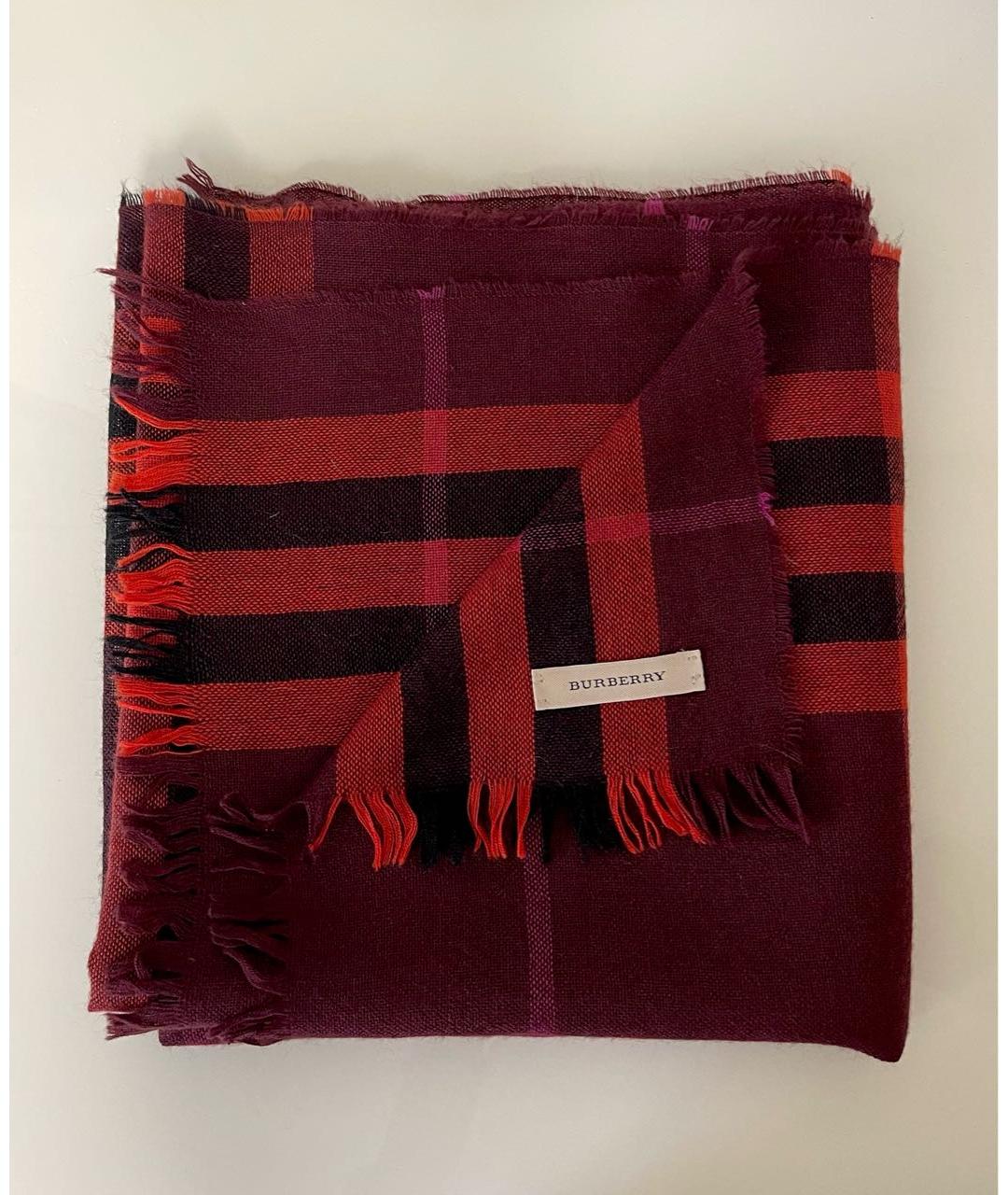BURBERRY Бордовый кашемировый шарф, фото 9