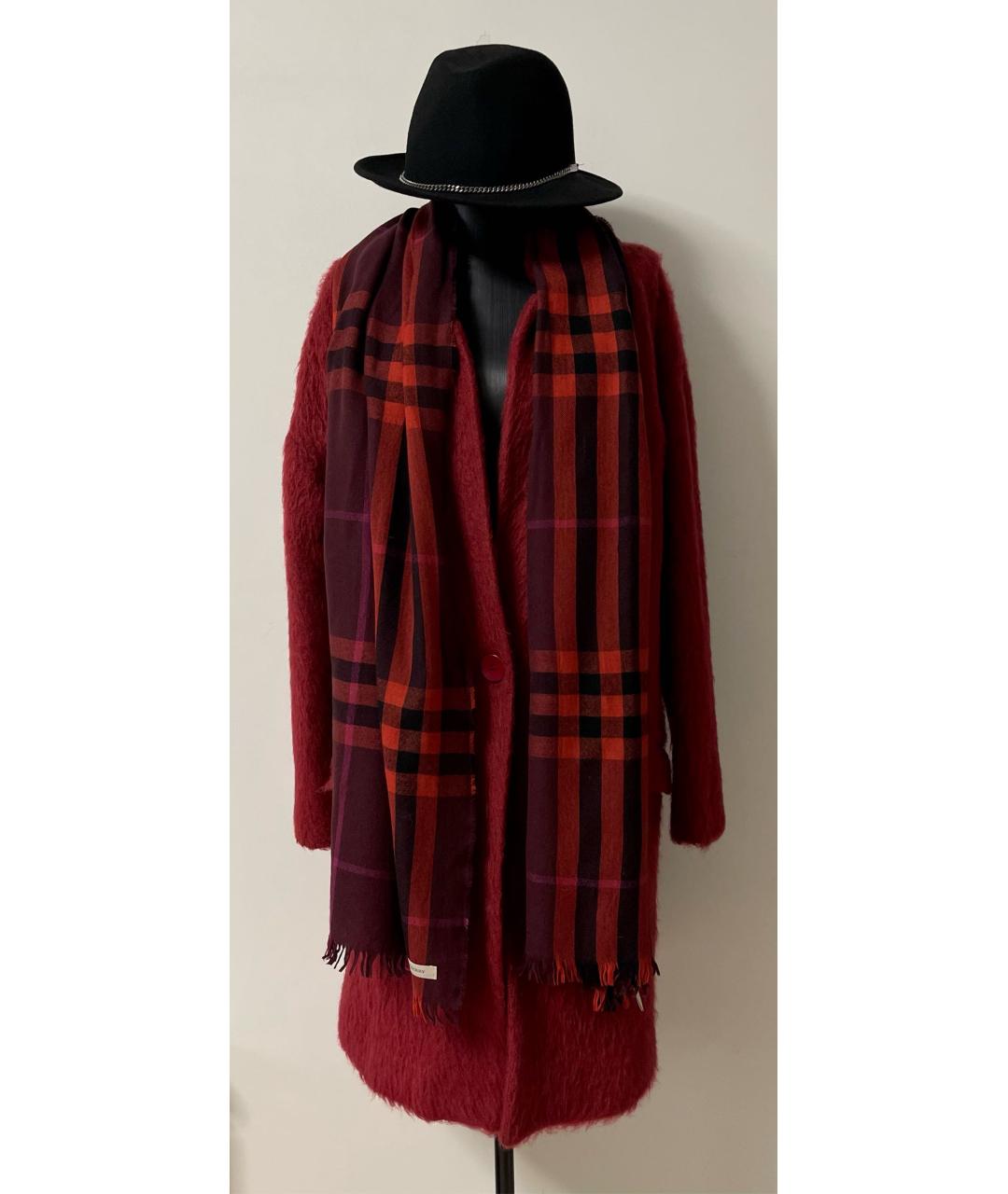 BURBERRY Бордовый кашемировый шарф, фото 2