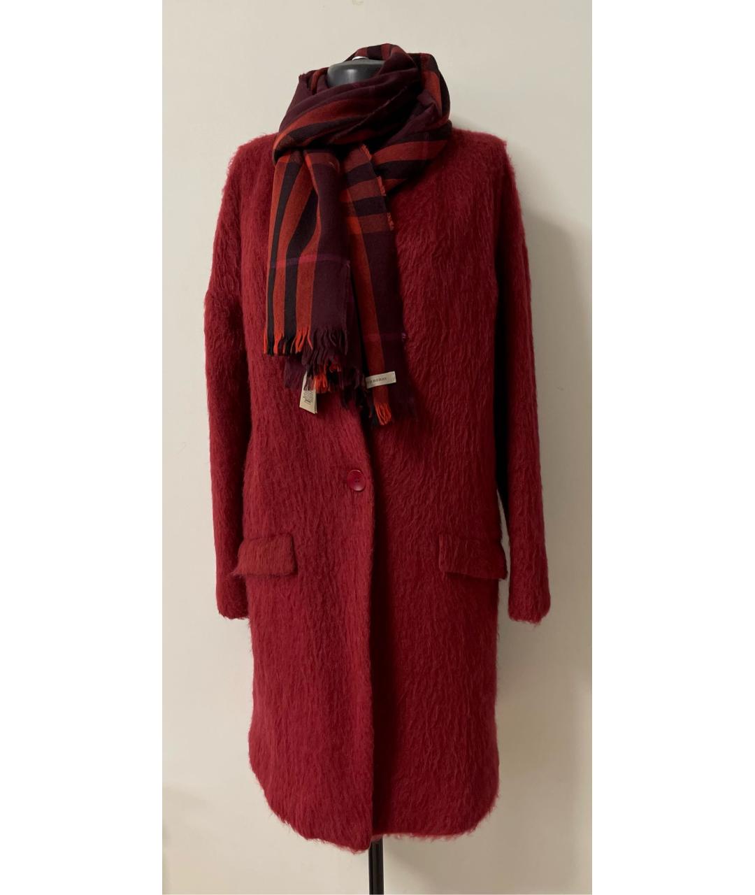 BURBERRY Бордовый кашемировый шарф, фото 7