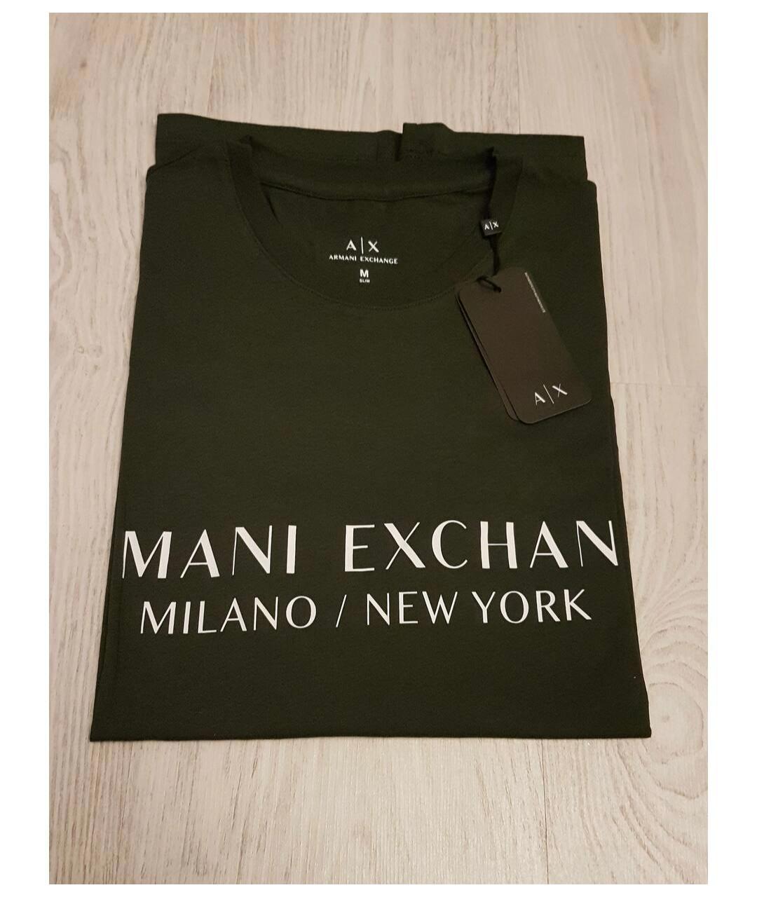 ARMANI EXCHANGE Зеленая хлопковая футболка, фото 3