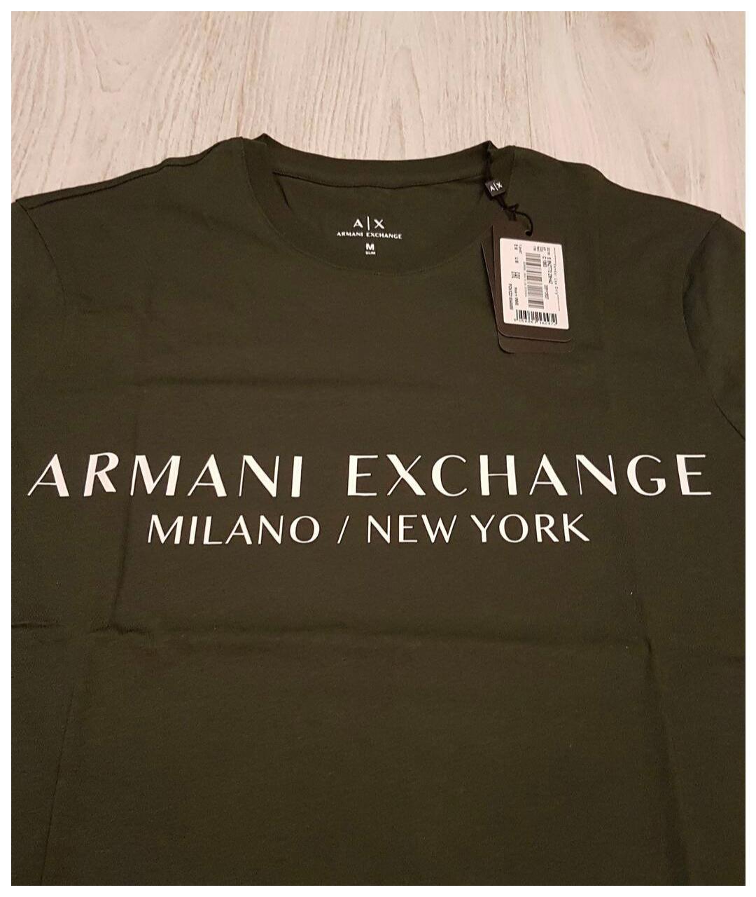 ARMANI EXCHANGE Зеленая хлопковая футболка, фото 4