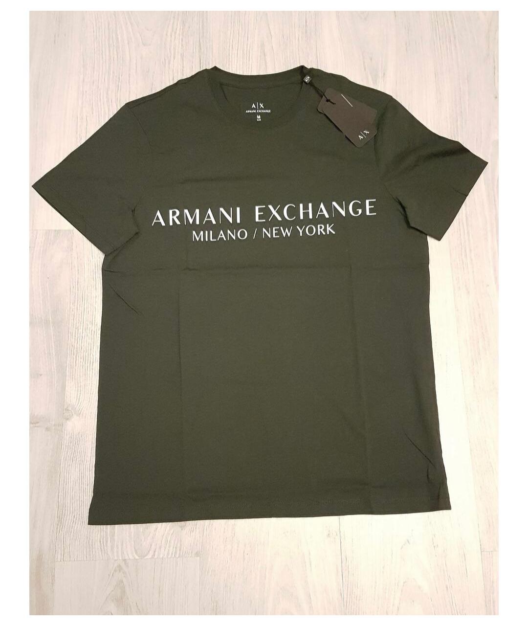 ARMANI EXCHANGE Зеленая хлопковая футболка, фото 2