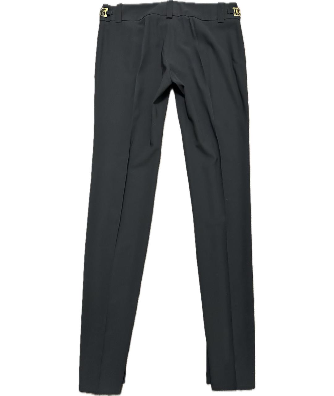 DOLCE&GABBANA Черные шерстяные прямые брюки, фото 2
