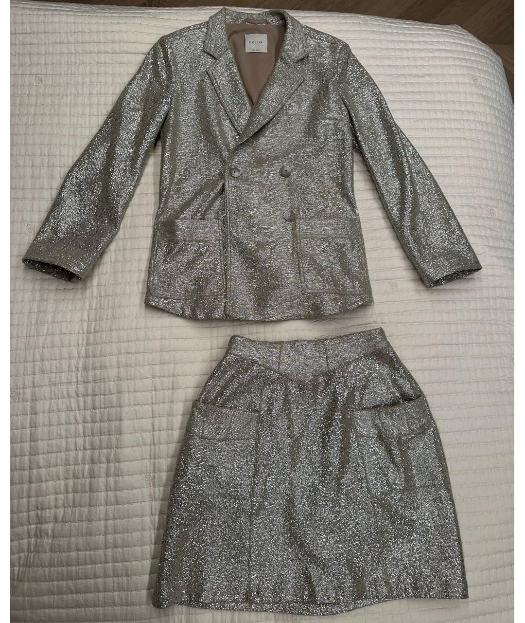 EREDA Серебрянный хлопковый костюм с юбками, фото 5