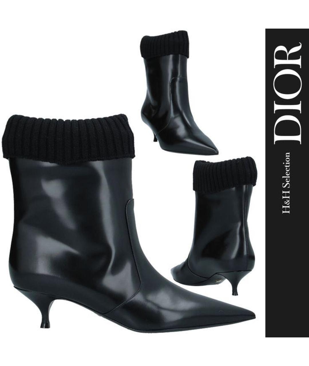 CHRISTIAN DIOR Черные ботильоны из лакированной кожи, фото 3