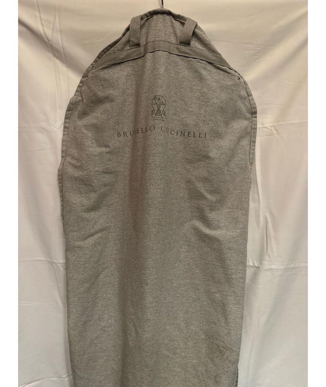 BRUNELLO CUCINELLI Серая кожаная куртка, фото 8
