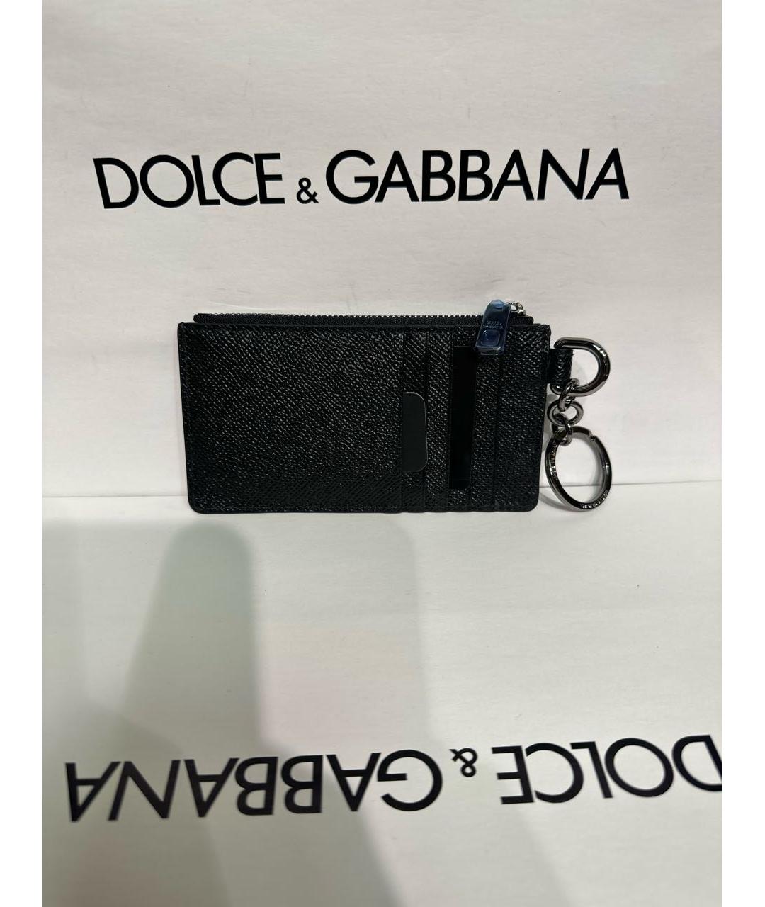 DOLCE&GABBANA Черный кожаный кардхолдер, фото 2