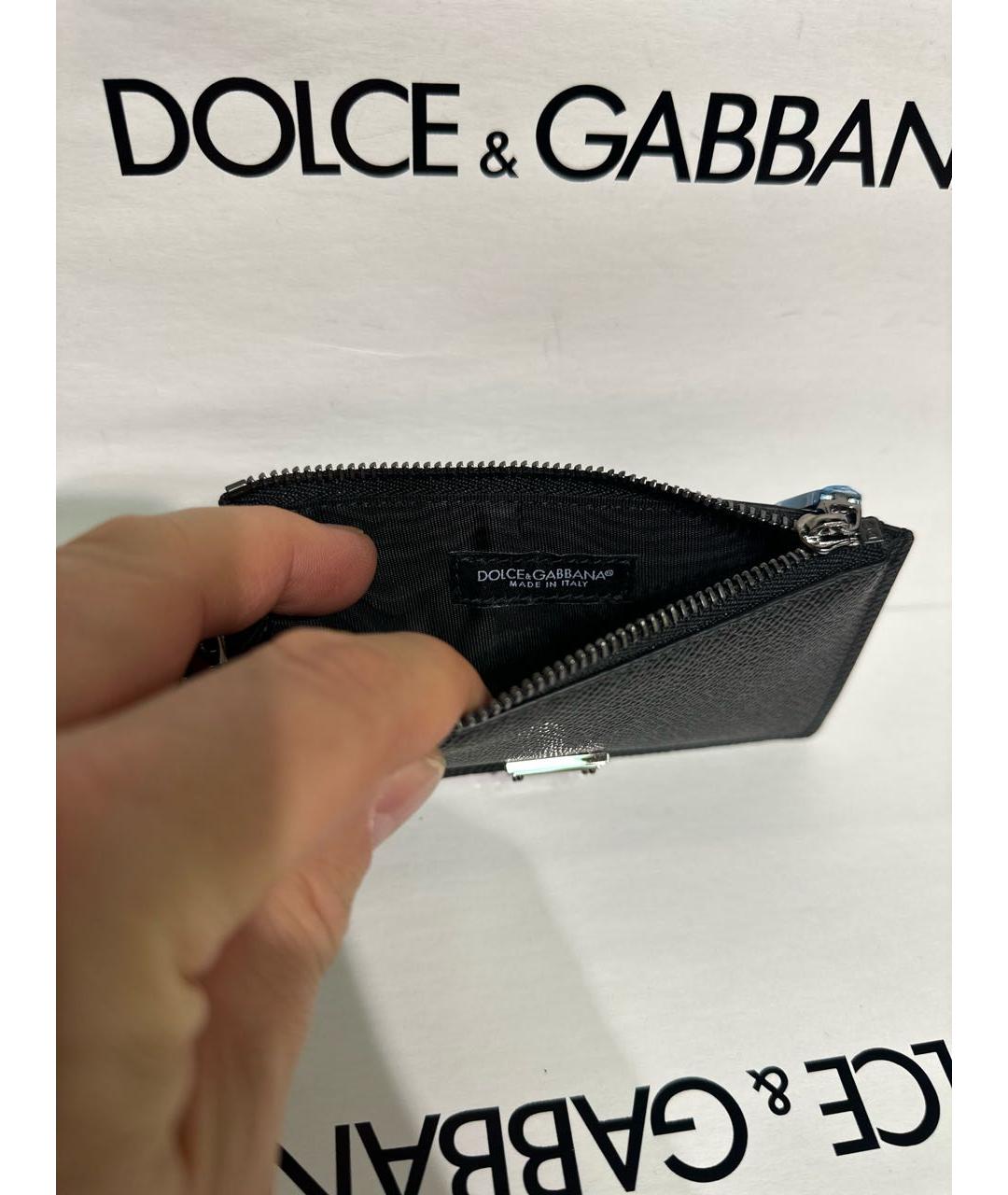 DOLCE&GABBANA Черный кожаный кардхолдер, фото 5