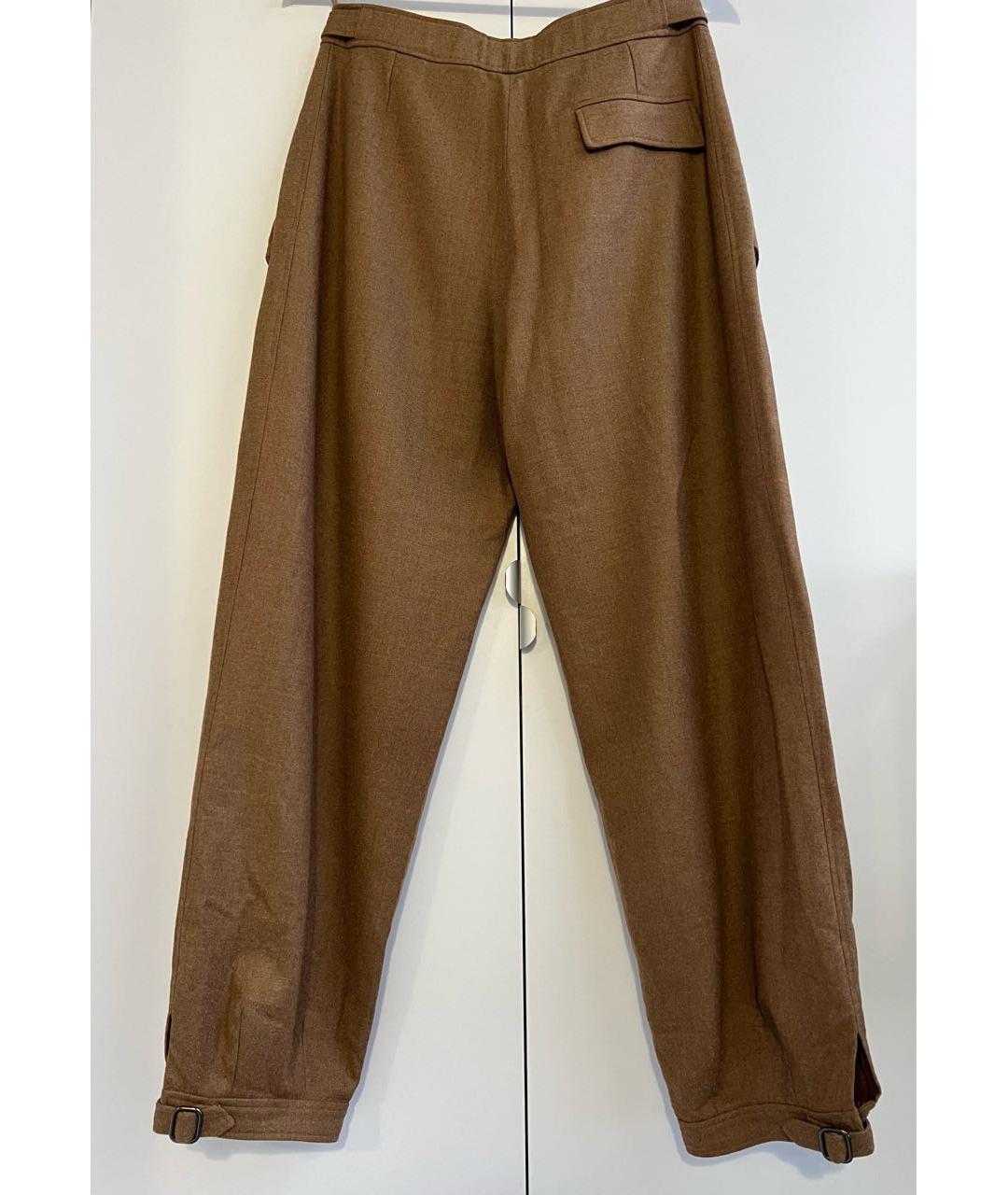 HERMES PRE-OWNED Горчичные шерстяные брюки широкие, фото 2