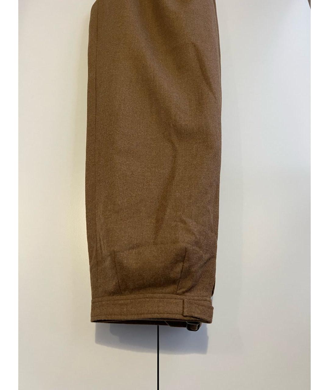HERMES PRE-OWNED Горчичные шерстяные брюки широкие, фото 6