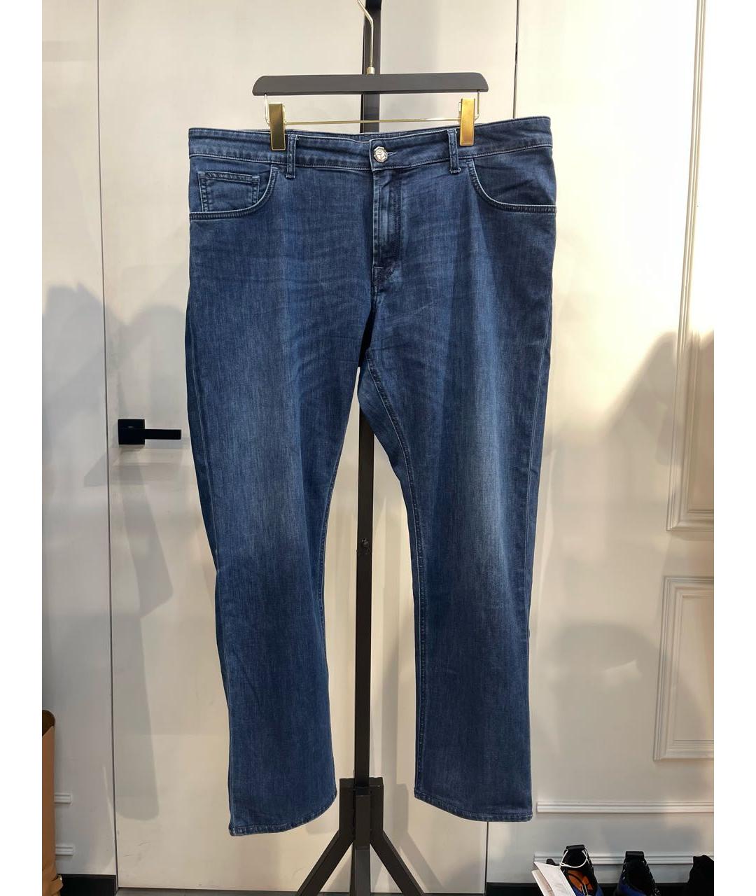 STEFANO RICCI Синие хлопко-лиоцелловые прямые джинсы, фото 7