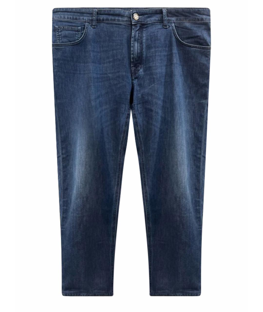 STEFANO RICCI Синие хлопко-лиоцелловые прямые джинсы, фото 1