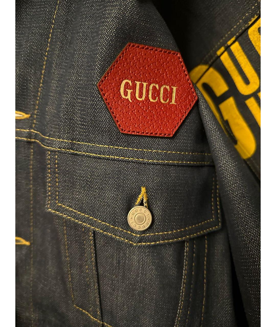 GUCCI Темно-синяя деним куртка, фото 4