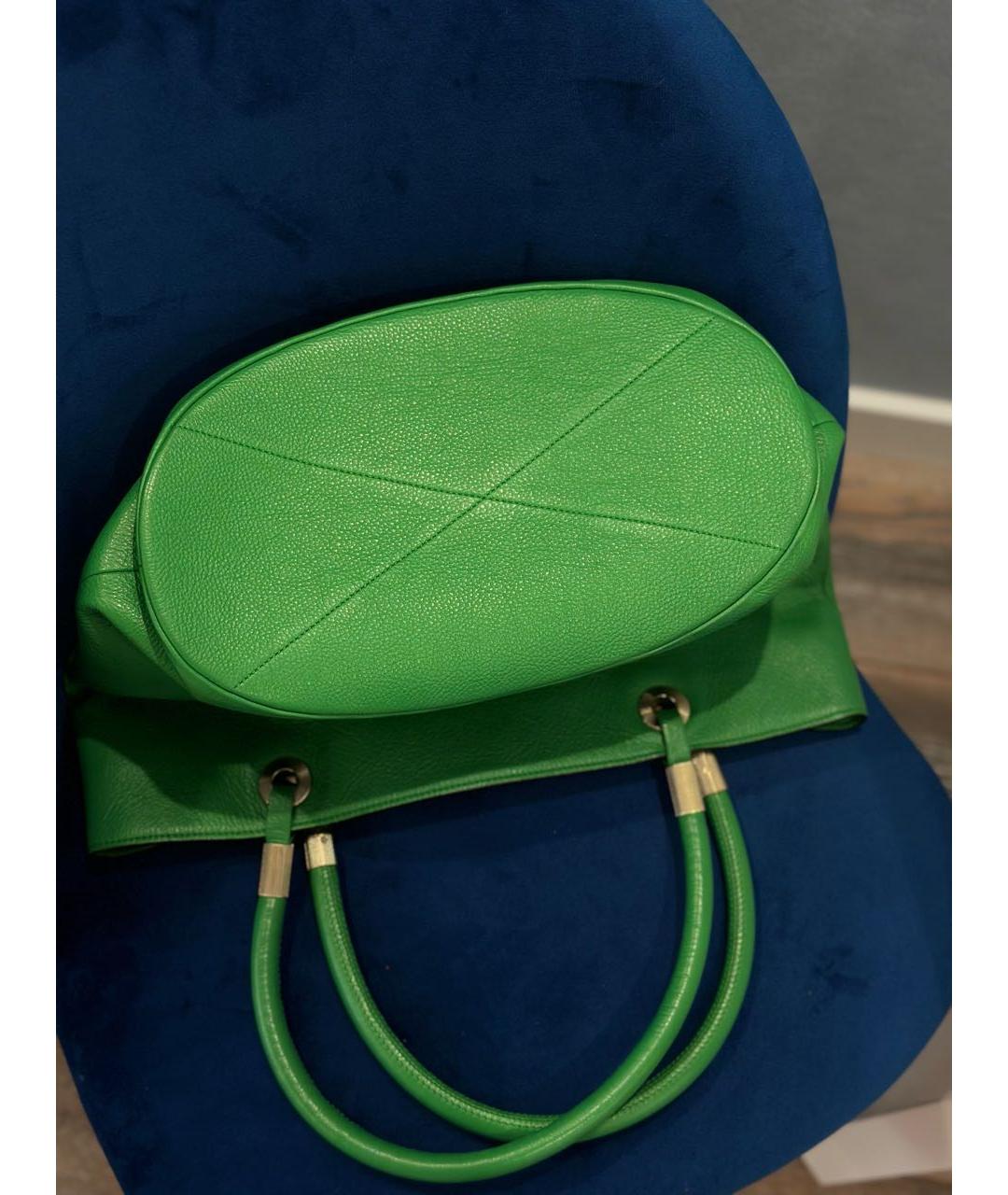 LANCEL Зеленая кожаная сумка тоут, фото 5