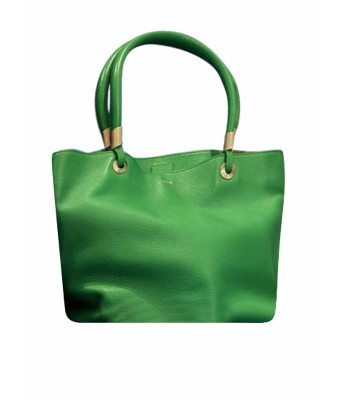 LANCEL Зеленая кожаная сумка тоут, фото 1