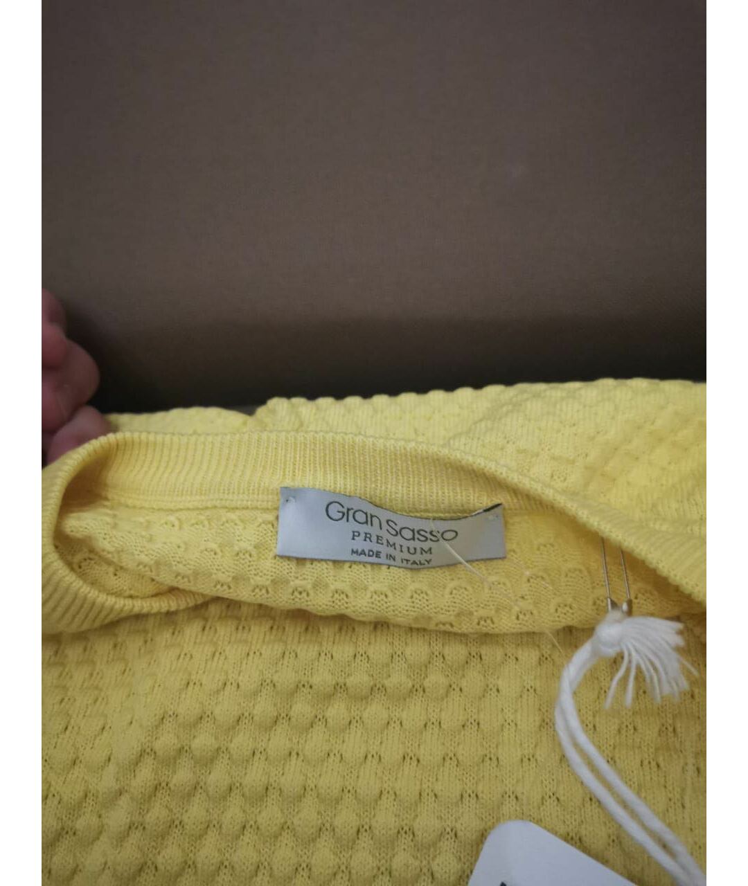 GRAN SASSO Желтый хлопковый джемпер / свитер, фото 3