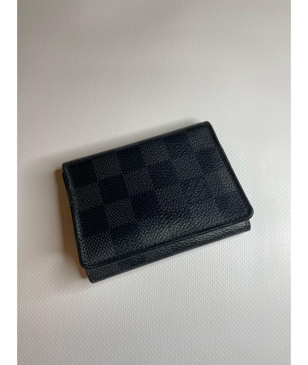 LOUIS VUITTON PRE-OWNED Черный кожаный кошелек