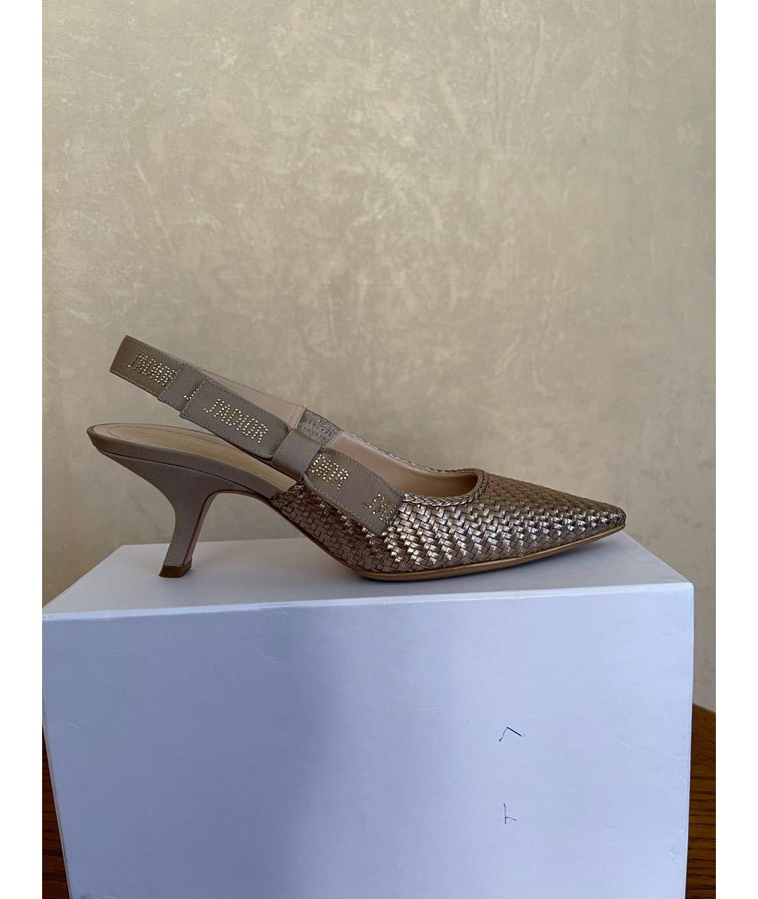 CHRISTIAN DIOR PRE-OWNED Золотые кожаные туфли, фото 8