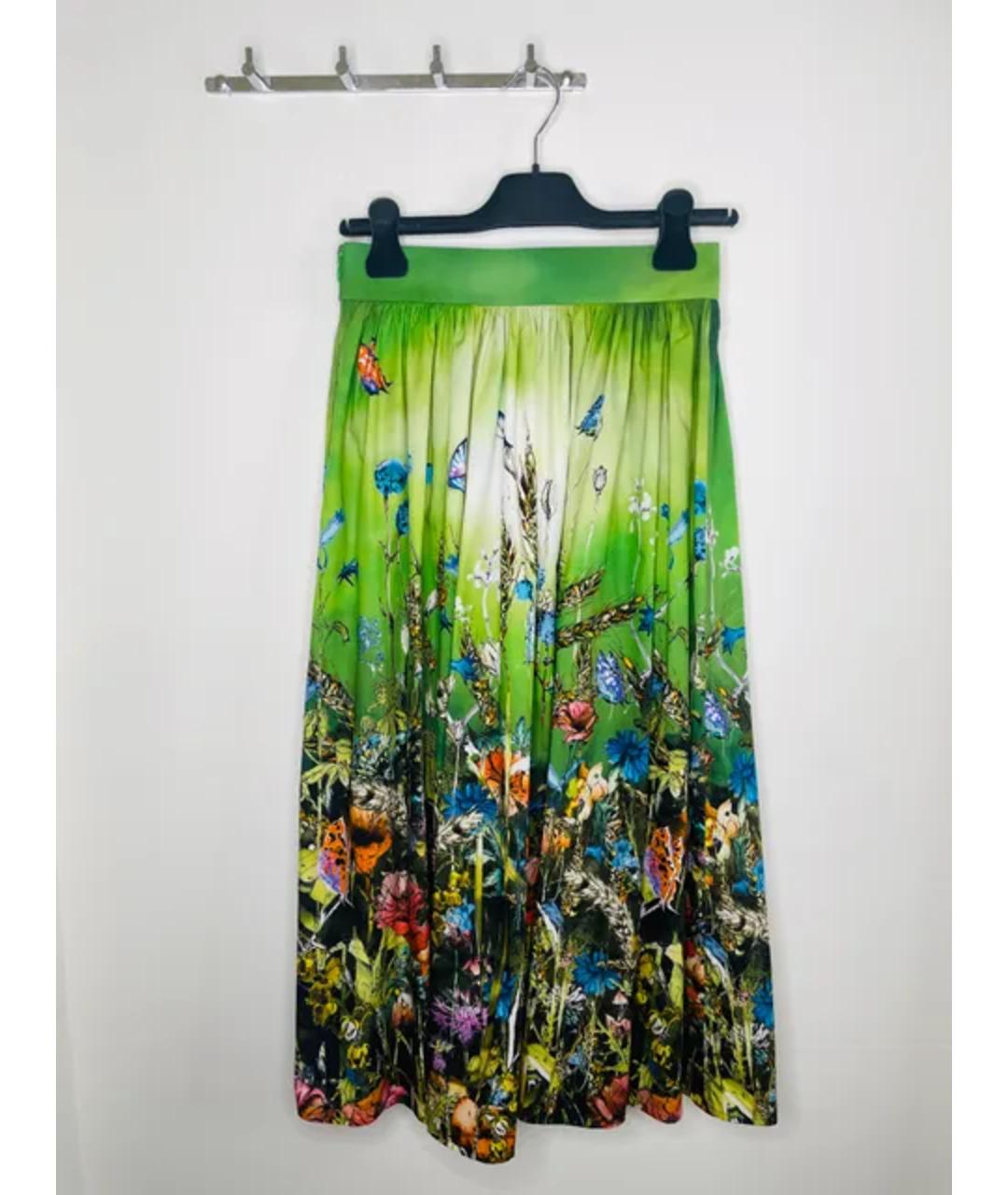 CHRISTIAN DIOR Зеленая хлопковая юбка макси, фото 2