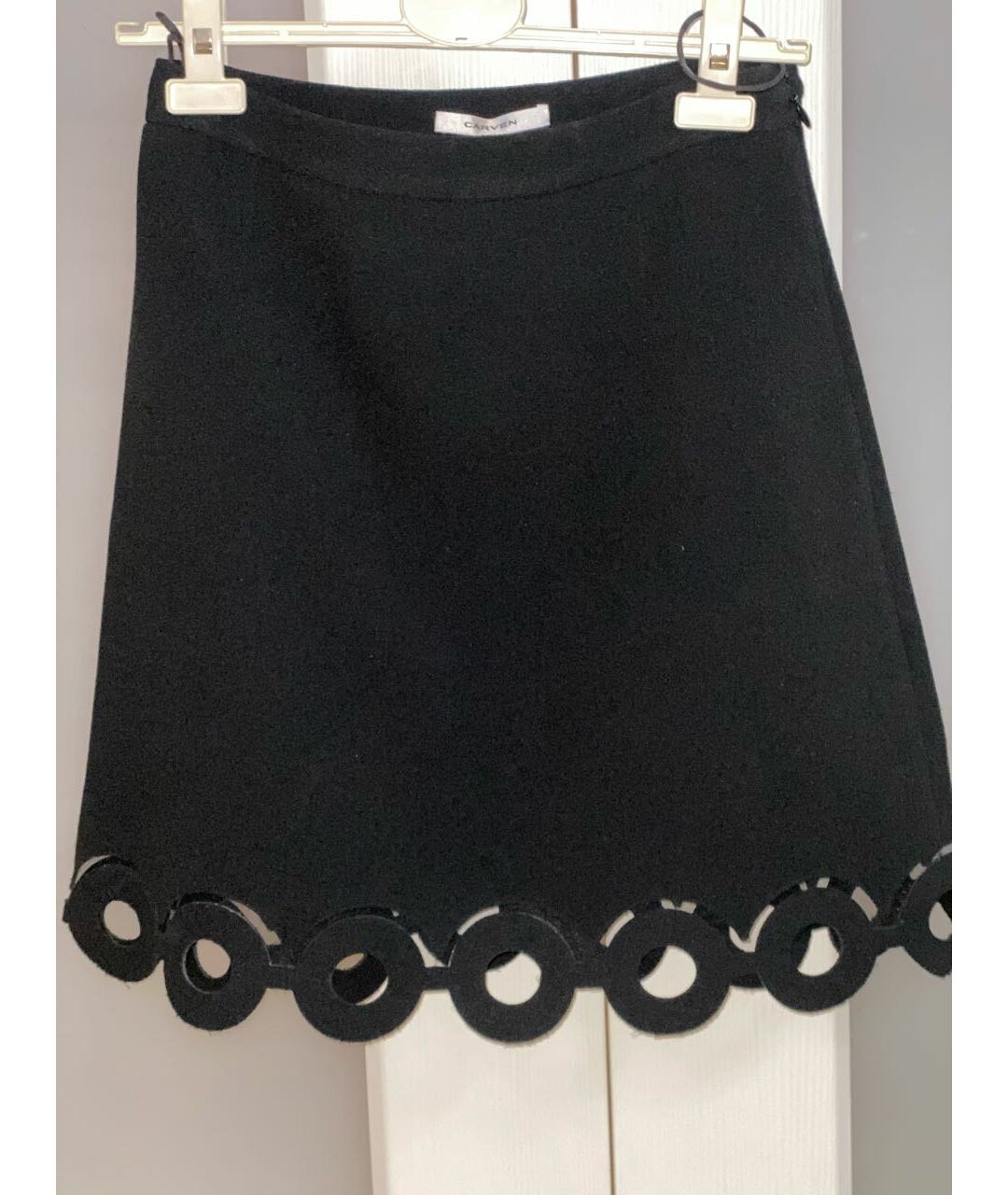 CARVEN Черная полиэстеровая юбка мини, фото 5
