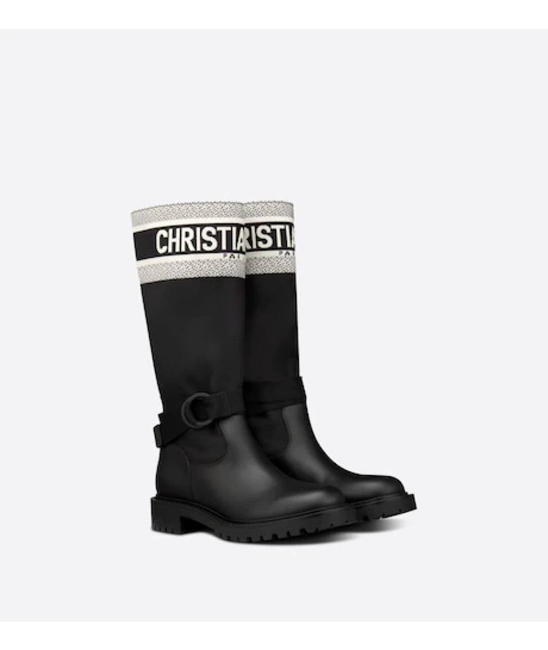 CHRISTIAN DIOR Черные текстильные сапоги, фото 2