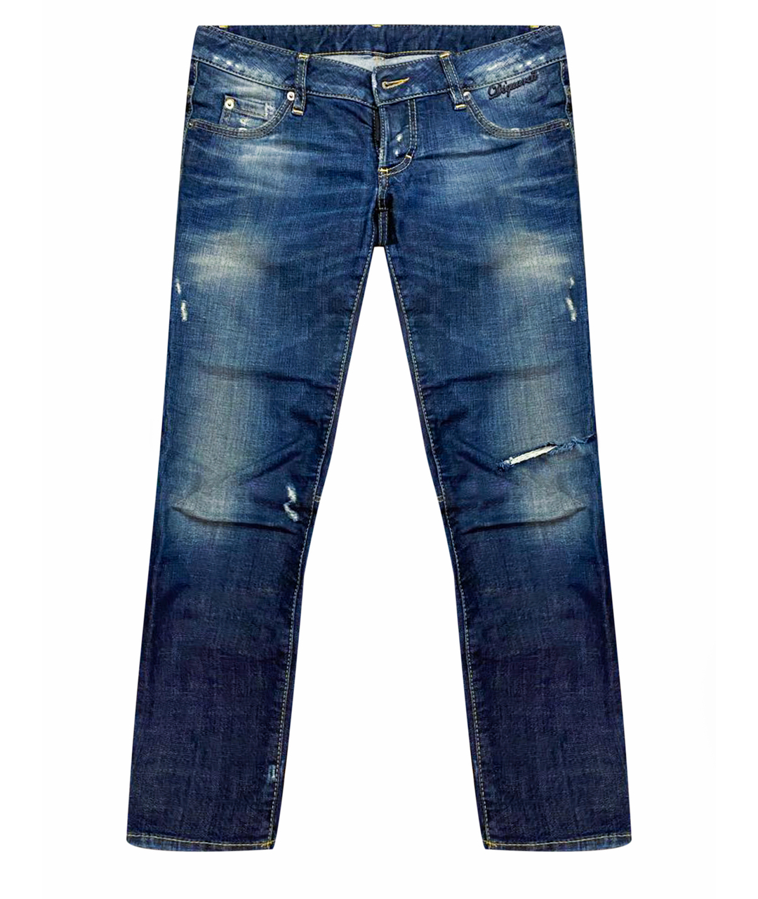 DSQUARED2 Синие хлопковые джинсы слим, фото 1