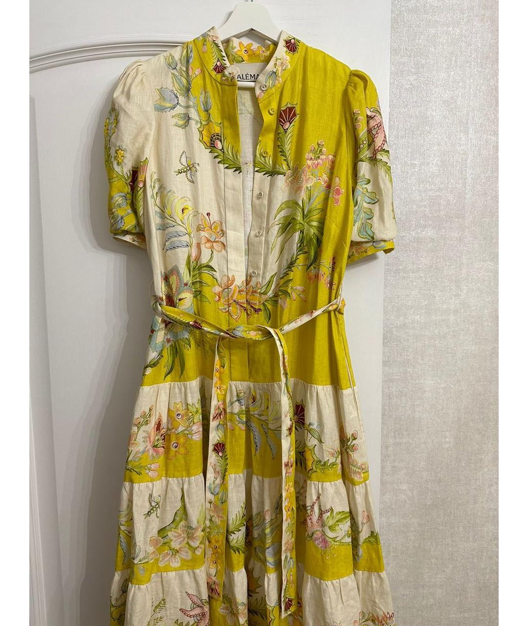 Alemais Желтое льняное платье, фото 4