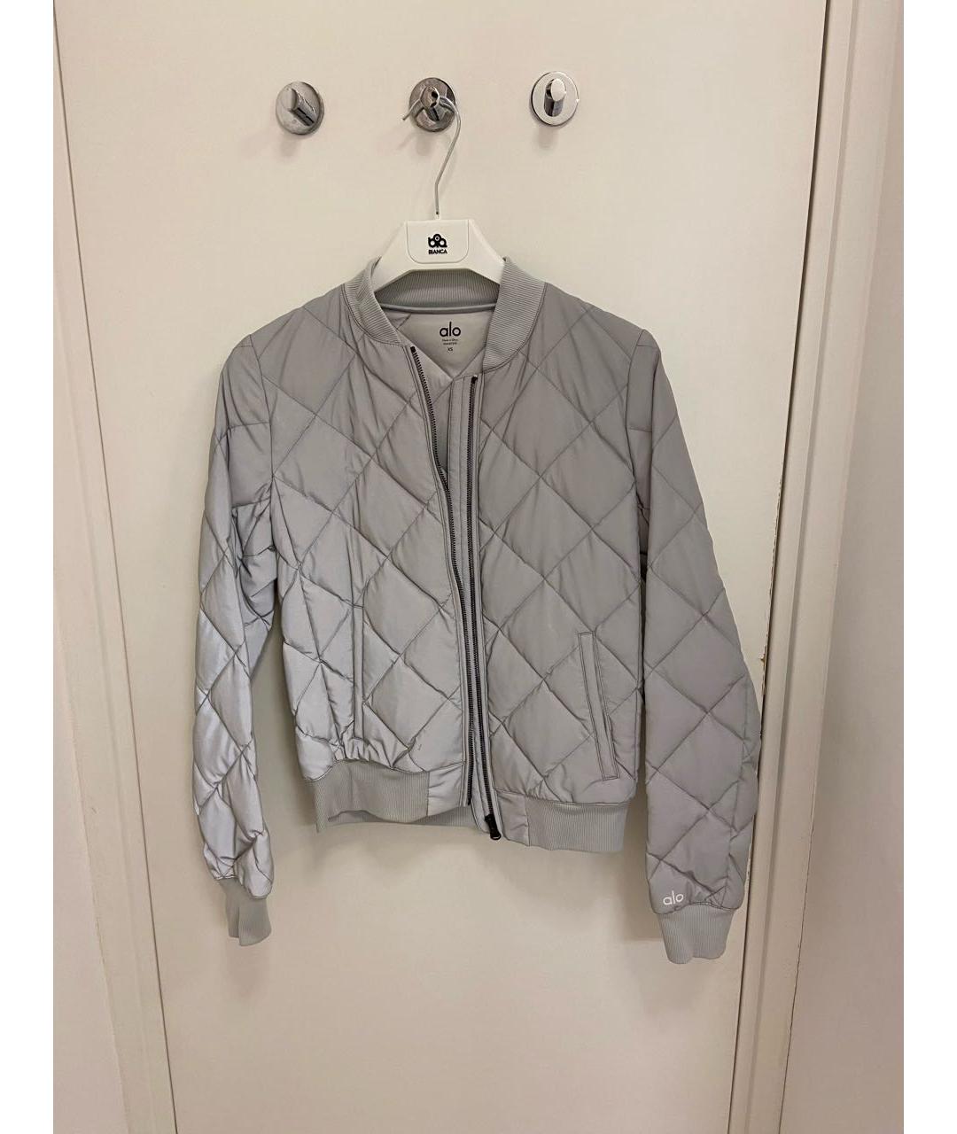 ALO YOGA Серебряная полиэстеровая куртка, фото 8
