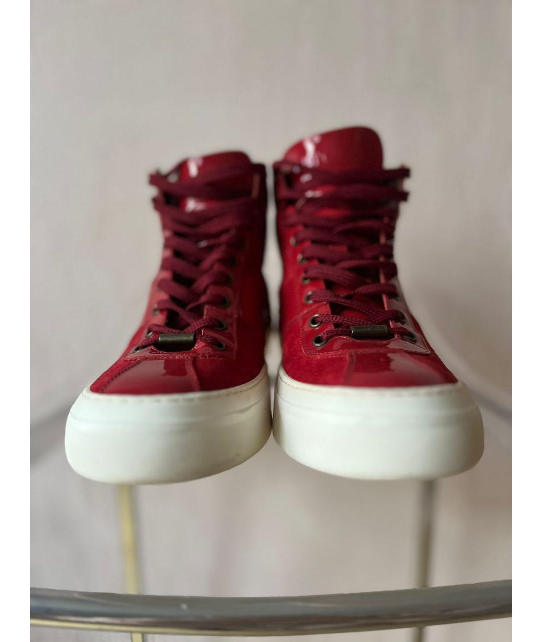 JIMMY CHOO Красные высокие кроссовки / кеды, фото 3