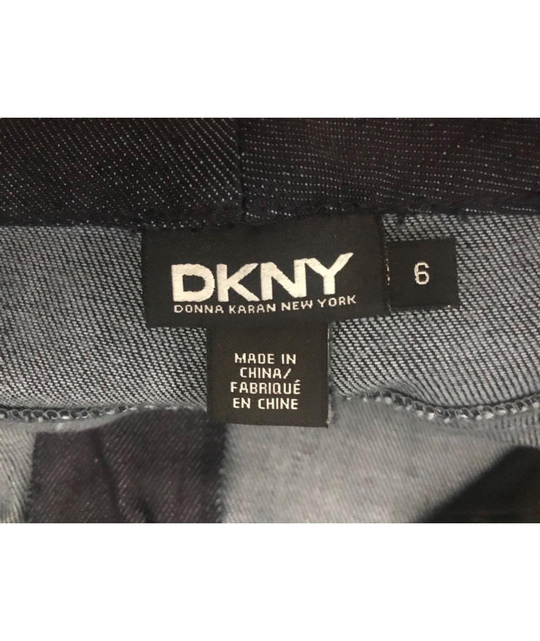 DKNY Темно-синяя деним юбка миди, фото 3