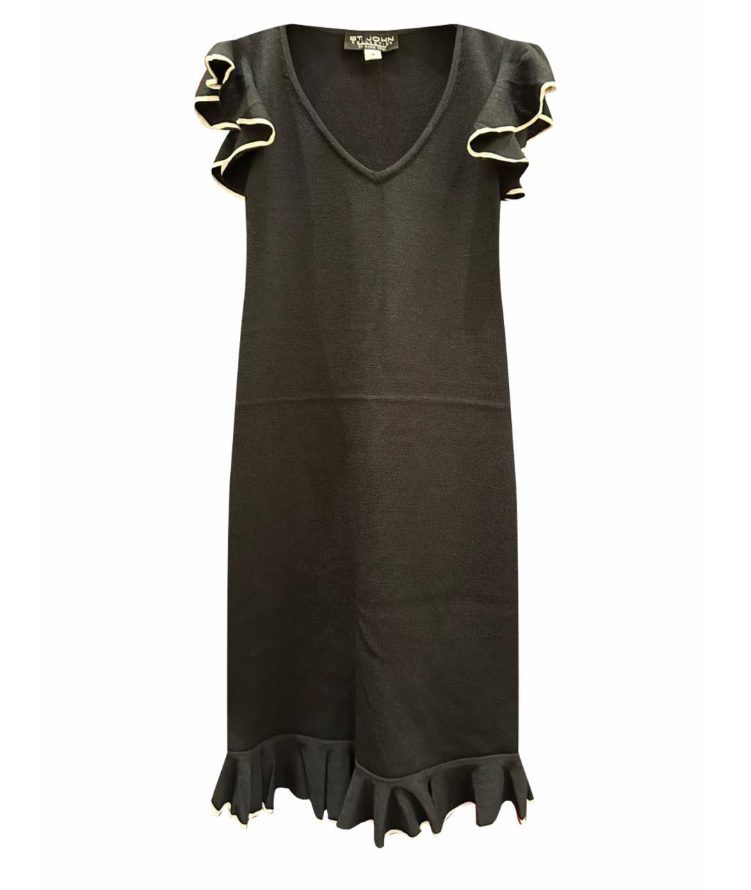 ST. JOHN Черное вискозное коктейльное платье, фото 1