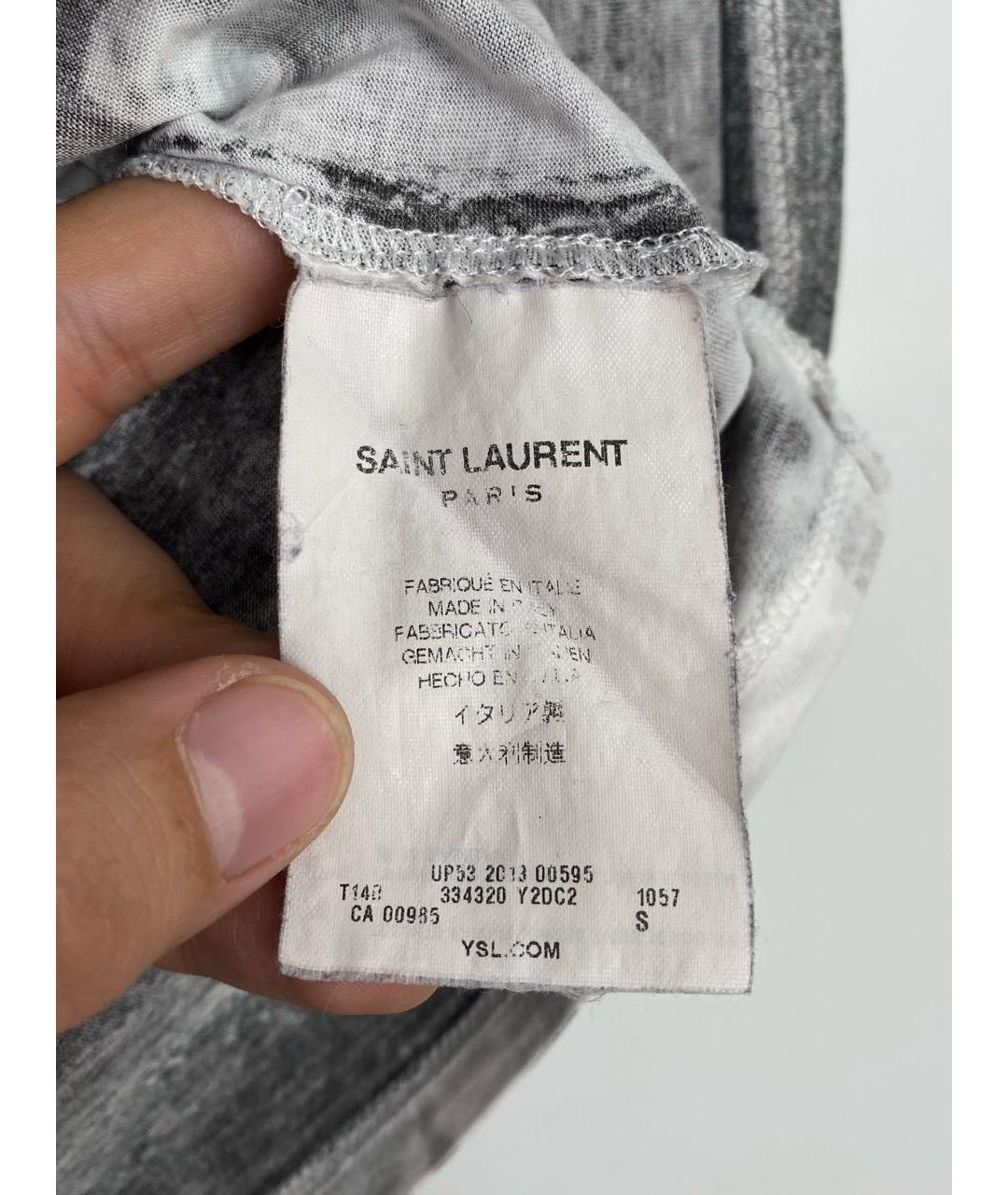 SAINT LAURENT Белая хлопковая футболка, фото 6