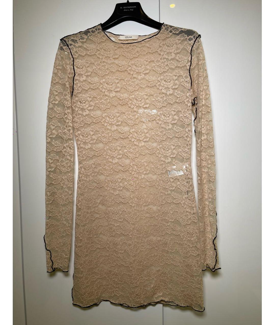 CELINE PRE-OWNED Бежевое полиамидовое коктейльное платье, фото 9
