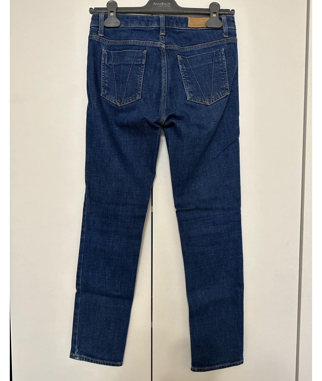 VICTORIA BECKHAM Темно-синие хлопко-эластановые джинсы слим, фото 2