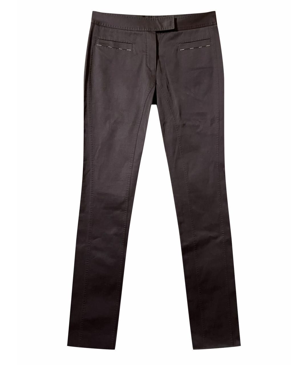 BRIONI Коричневые хлопковые брюки узкие, фото 1