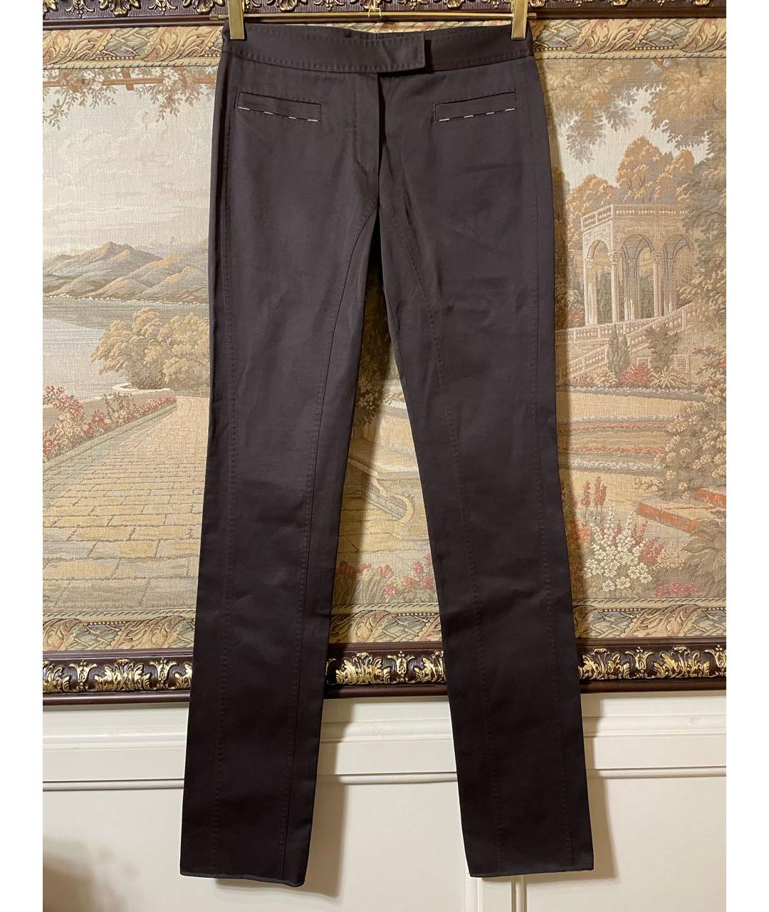 BRIONI Коричневые хлопковые брюки узкие, фото 9