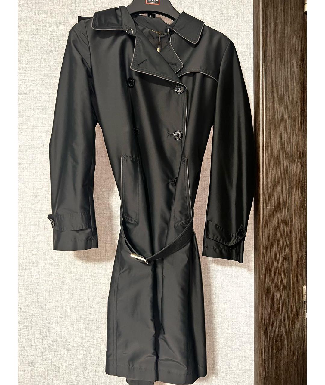 MOORER Черное полиамидовое пальто, фото 4